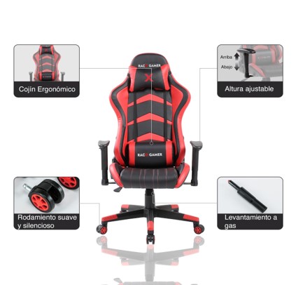 Cadeira PC Gamer Racer Profissional - Preto / Vermelho. A melhor cadeira PC Gamer. Qualidade excepcional!