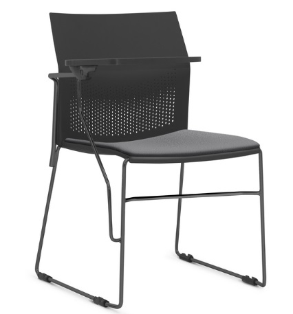 Cadeira Connect Universitária - Prancheta Escamoteável | Estrutura Preta ou Cinza *Assento Estofado