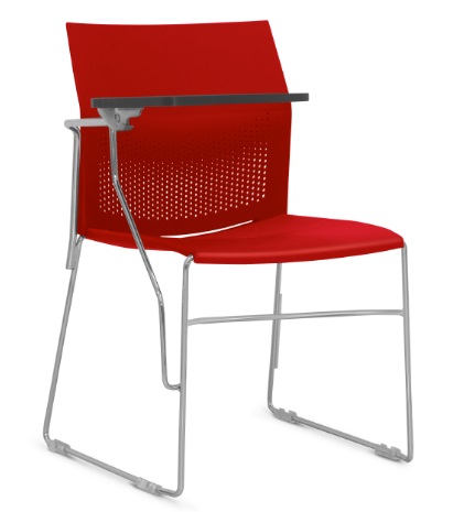 Cadeira Connect Universitária - Prancheta Escamoteável | Estrutura Cromada