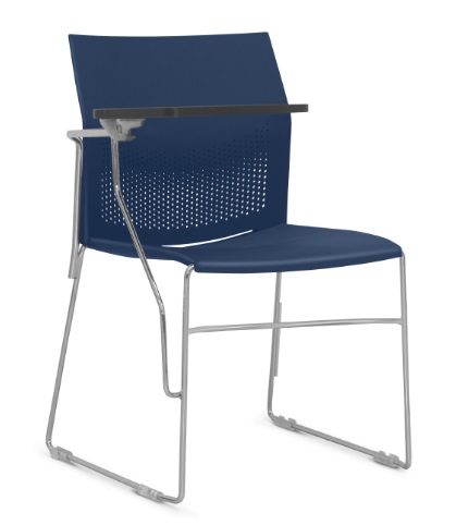 Cadeira Connect Universitária - Prancheta Escamoteável | Estrutura Cromada