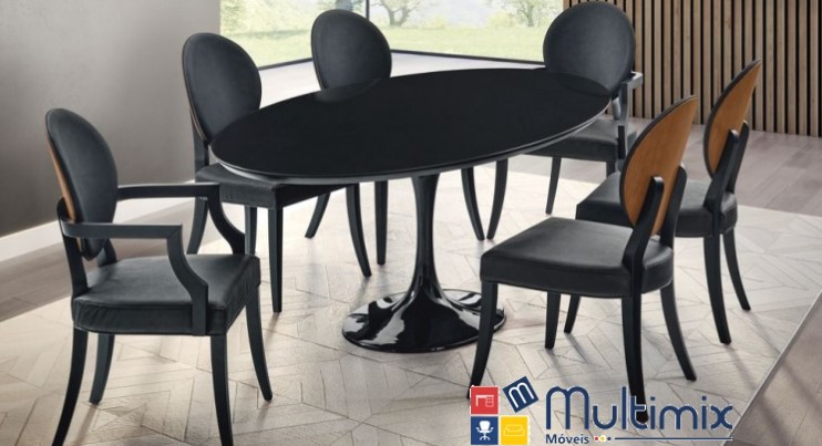 Cadeira para Sala de Jantar / Área Gourmet Vaticano - em madeira estofada (sem braço) *diversas opções de revestimento