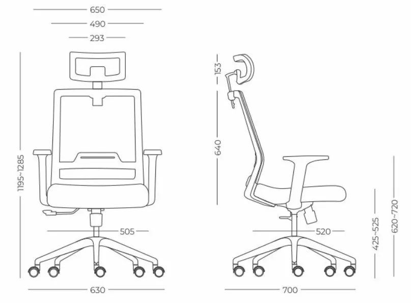 Cadeira para Escritório VOLT CINZA- Assento Estofado, Base Giratória *com encosto de cabeça