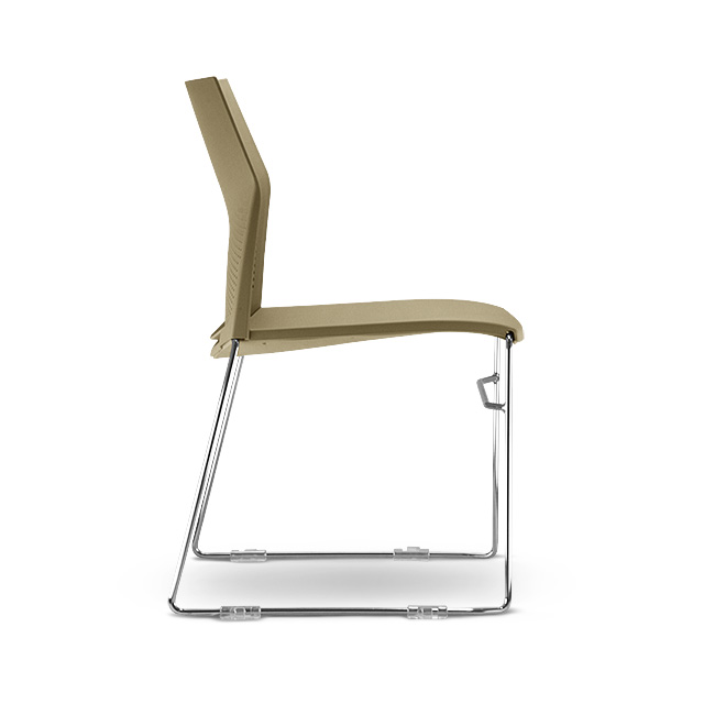 Cadeira CONNECT Fixa Empilhável | Estrutura Cromada - Assento e encosto Colorido *Sem braço