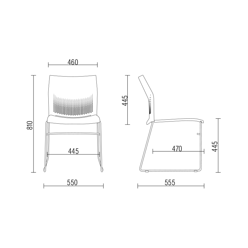 Cadeira CONNECT Fixa Empilhável | Estrutura Cromada - Assento e encosto Colorido *Sem braço