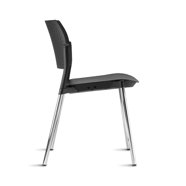 Cadeira KYOS Fixa Empilhável | Estrutura Cromada - Assento e encosto Colorido *Sem braço