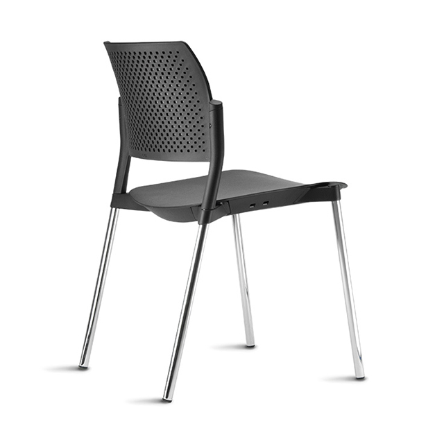 Cadeira KYOS Fixa Empilhável | Estrutura Cromada - Assento e encosto Colorido *Sem braço