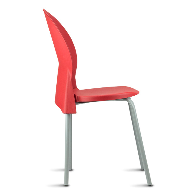 Cadeira LUNA Fixa Empilhável | Estrutura preta ou cinza - Assento e encosto Colorido *Sem braço