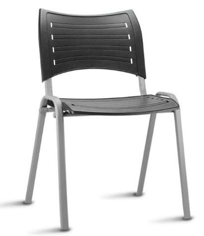 Cadeira Iso I Estrutura Preta/Cinza - Assento e Encosto Colorido