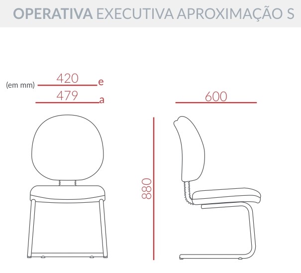 Cadeira Operativa Executiva Lâmina - Base Aproximação *Braço Corsa