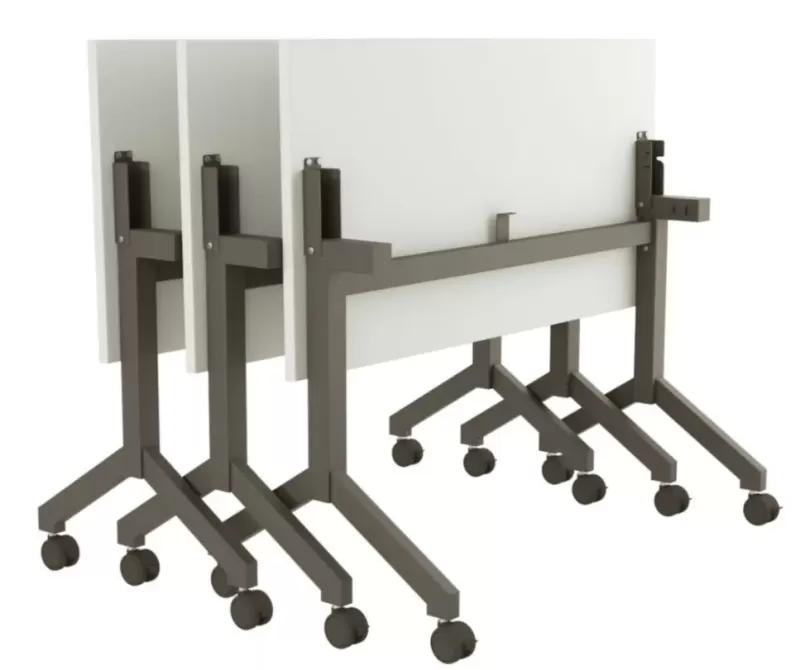 Mesa Escritório e Reunião Rebatível | Larg. 1100 x Prof. 600 x Alt. 750 - Tampo 25mm *com rodízios