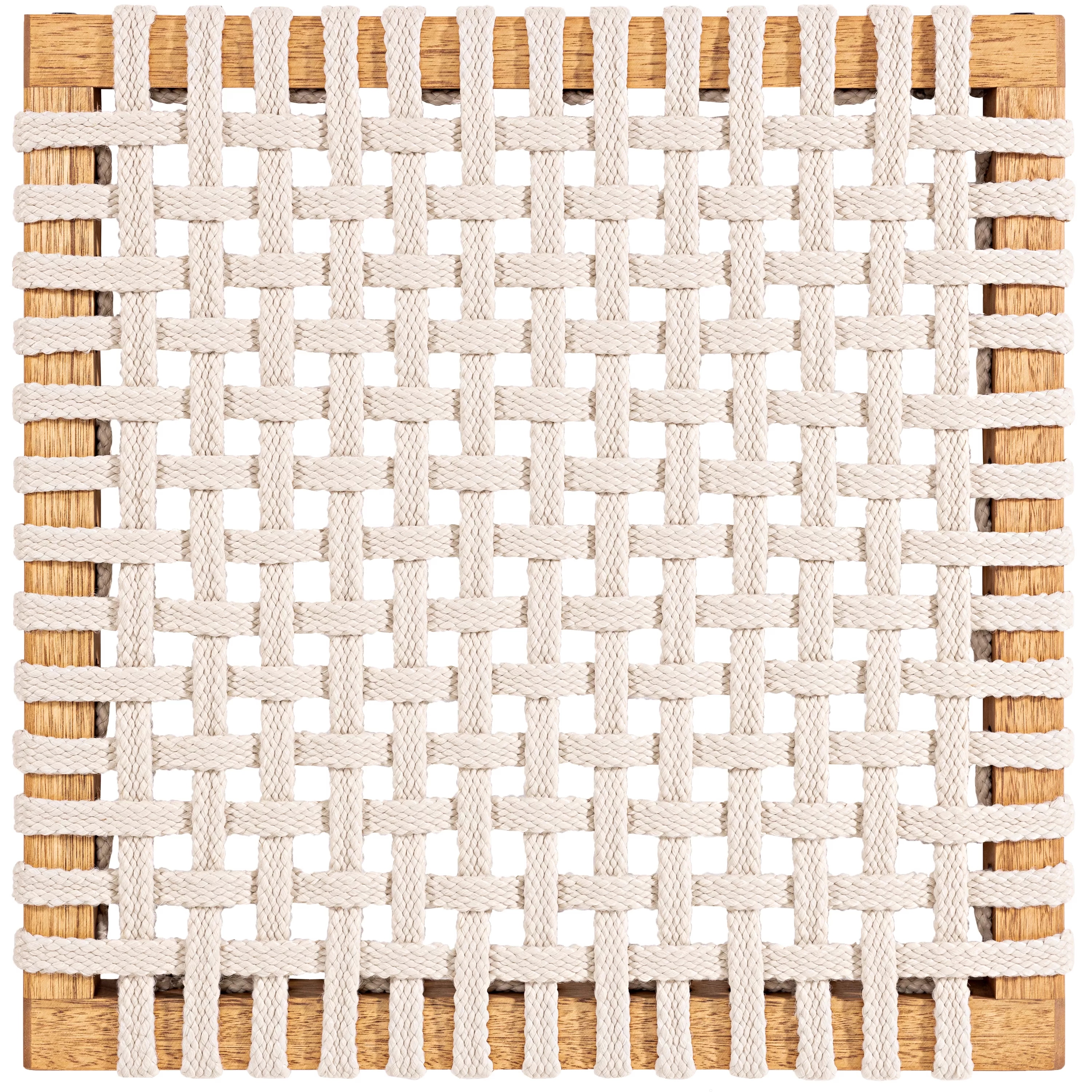 Mesa de Jantar em Madeira Corda Areia | Linha Traço - Alt. 0,75 cm X Larg. 1,40 cm X Prof. 0,93 Cm - Espaço Casa e Jardim