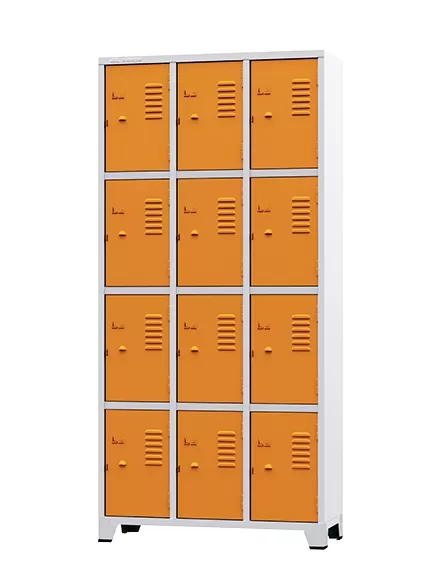 GRP-12 Chapa 26 - Roupeiro de aço 12 Portas | Pitão p/ cadeado