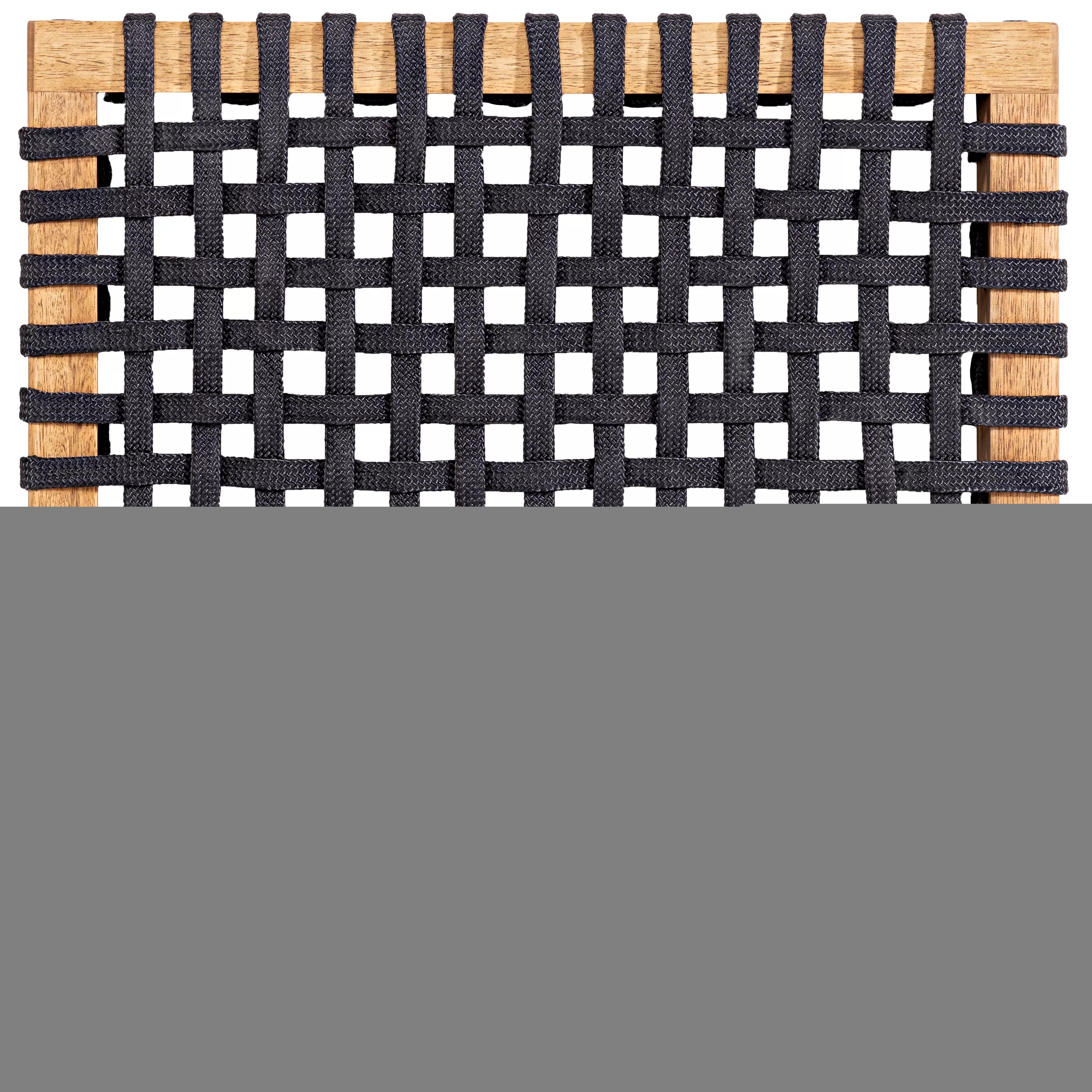 Banco em Madeira Corda Preta | Linha Traço - Alt. 0,43 cm X Larg. 2,20 cm X Prof. 0,37 cm - Espaço Casa e Jardim
