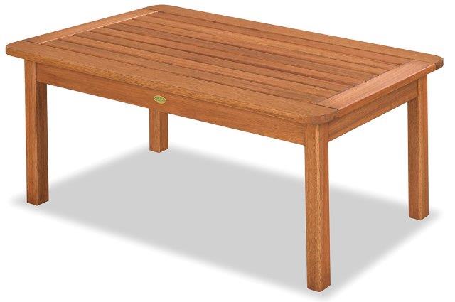 Mesa de Centro Recanto para Área Externa Larg. 0,53 cm X Comp. 1,00 m - Em Madeira de Eucalipto, em Acabamento Stain Jatobá - Espaço Casa e Jardim