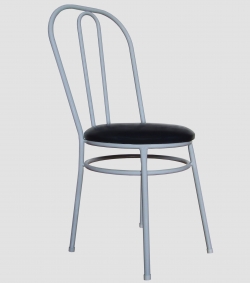 Cadeira Para Refeitório Assento Estofado | Estrutura 3/4 - Cinza Ou Preta