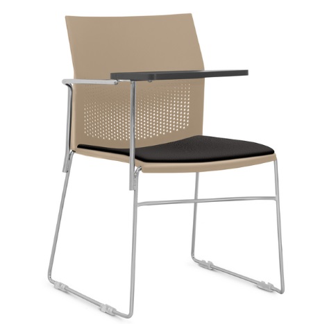 Cadeira Connect Universitária - Prancheta Fixa | Estrutura Cromada *Assento Estofado