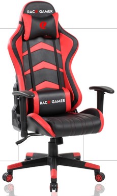 Cadeira PC Gamer Racer Profissional - Preto / Vermelho. A Melhor Cadeira PC Gamer. Qualidade Excepcional!