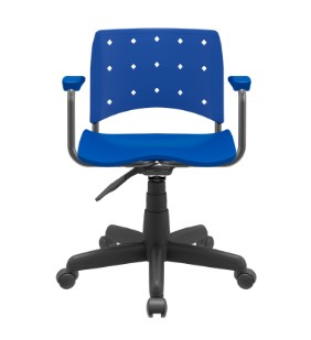 Cadeira Ergoplax Mais Secretária Giratória | Com Braços - Assento Polipropileno