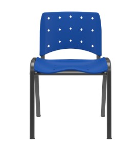 Cadeira Fixa Empilhável Ergoplax | Estrutura Preta - Assento Polipropileno