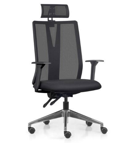 Cadeira Para Escritório ADDIT Presidente - Assento Estofado, Com Encosto De Cabeça *Cromada