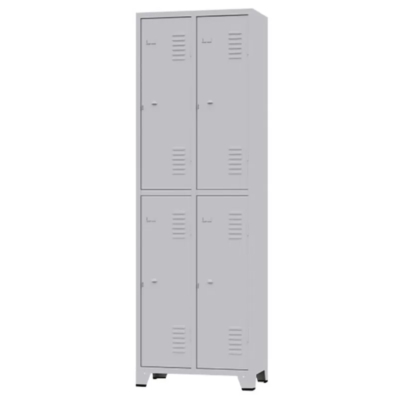 GRP-04 Chapa 24 - Roupeiro De Aço 4 Portas | Pitão P/ Cadeado