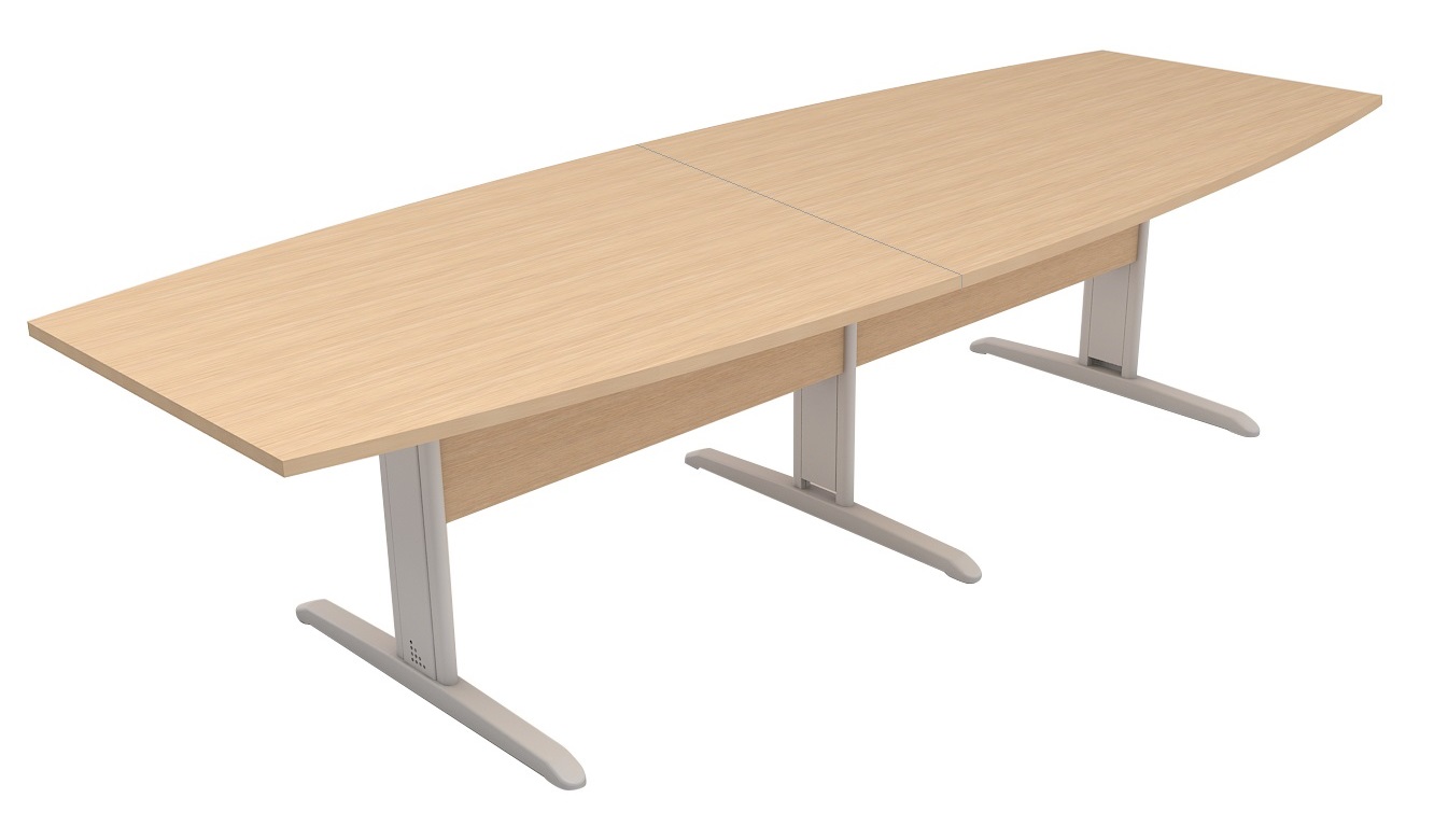 Mesa Reunião Escritório 14 Lugares | Semi-oval 3500 X 1200 - Romanzza Plus 25 Mm