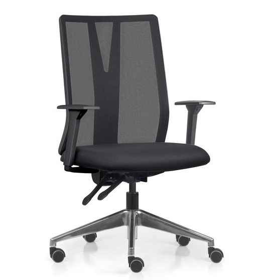 Cadeira Para Escritório ADDIT Presidente - Assento Estofado, Base Nylon- Com Encosto De Cabeça *PRETA