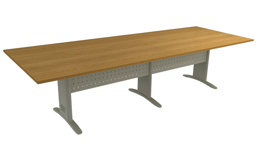 Mesa De Reunião Para Escritório - Retangular Bipartida | Painel Em Aço 3500 X 1200 - Impéria Premium 18 Mm