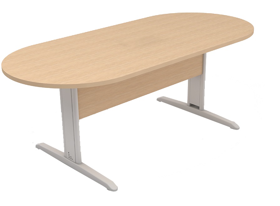 Mesa Reunião Escritório 6 Lugares | Tampo Oval 2700 X 1100 - Romanzza Plus 25 Mm