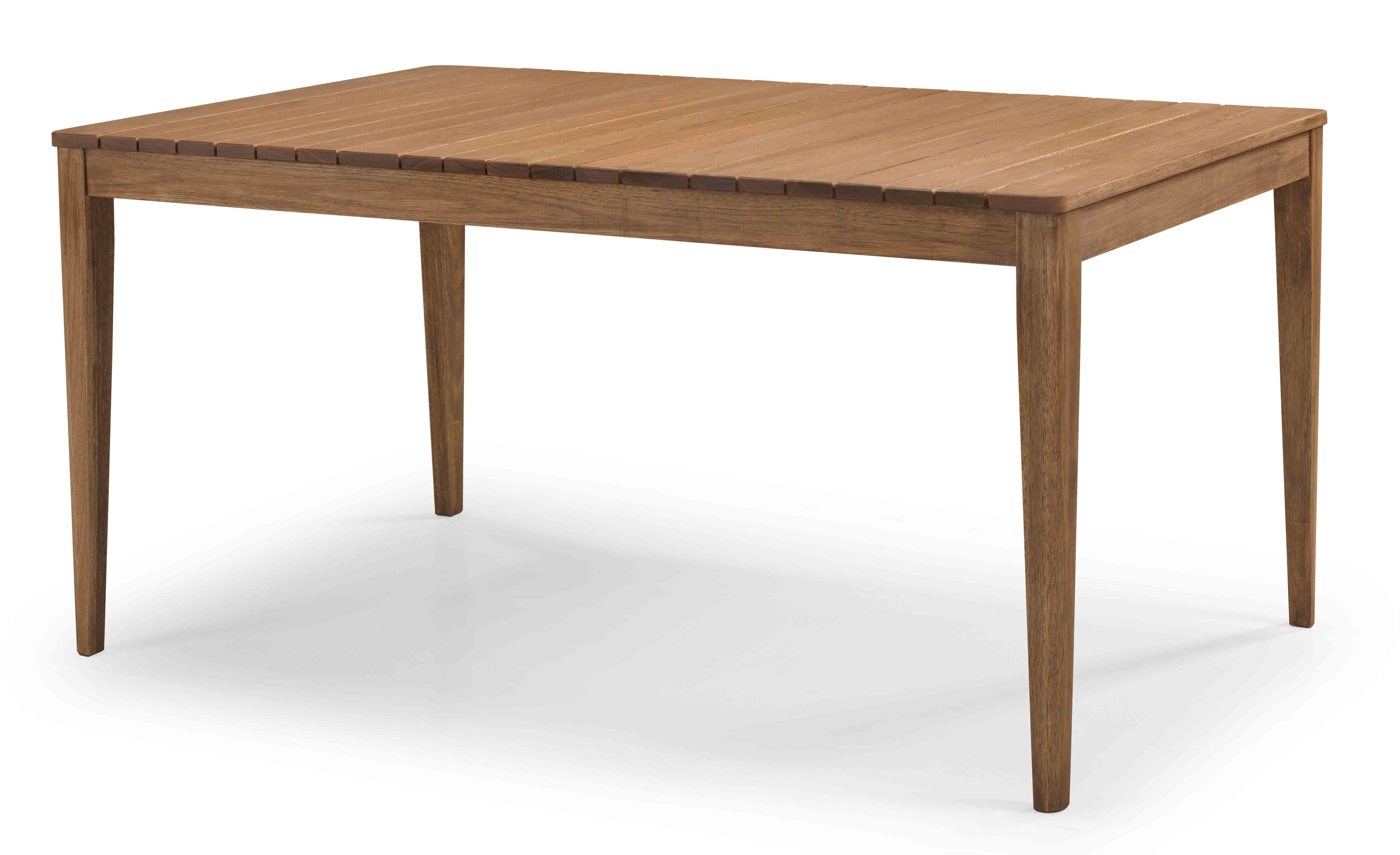 Mesa De Jantar Doha Retangular 140 Cm X 90 Cm - Madeira Eucalipto, Acabamento Stain Jatobá - Espaço Casa E Jardim