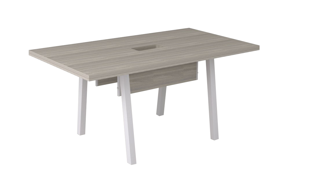 Mesa De Reunião Pé Cavalete Com Rasgo Para Caixa Basic M 200 X 90 | Linha Prima ARQ 40mm