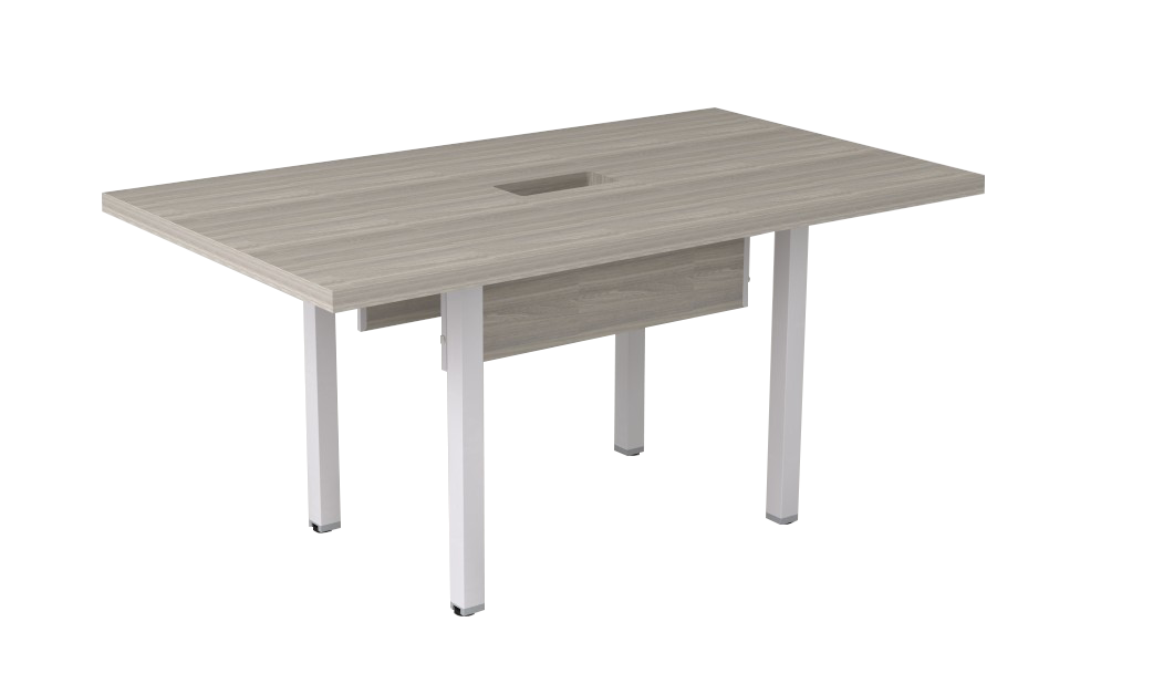 Mesa De Reunião Pé Trave Com Rasgo Para Caixa Basic M 160 X 90 | Linha Prima ARQ 40mm