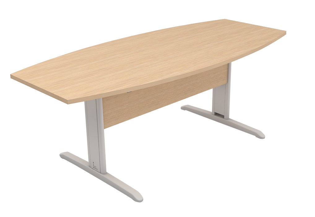 Mesa Reunião Escritório 10 Lugares | Semi-oval 2500 X 1100 - Romanzza Plus 25 Mm