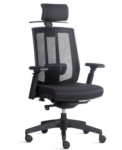 Cadeira Para Escritório SONG Presidente - Assento Estofado / Encosto Em Tela *com Apoio De Cabela